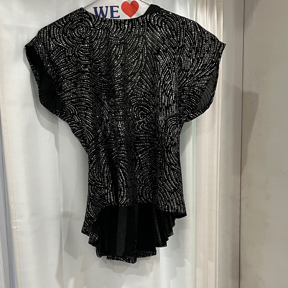 Chic Black and Silver Women's Blouse